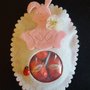 Uovo pasquale in feltro Coniglio bianco/rosa