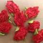 (20 pezzi) Applique decorative a forma di ROSA Rosette Roselline 2,8 * 1,9 mm