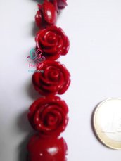 3 Perle distanziatore Rosso in fimo divisori spaziatori a forma di rosa laurea