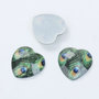 LOTTO 5 Cabochon decorativi a forma di cuore pavone 22 X 22 mm