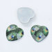 LOTTO 5 Cabochon decorativi a forma di cuore pavone 22 X 22 mm