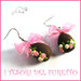 Orecchini Pasqua " Ovetti cioccolato rosa bianco " uova sorpresa clip fimo kawaii idea regalo bambina donna ragazza 