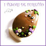 Spilla Pasqua " Uovo Pasqua cioccolato lilla " personalizzabile con nome pecora fimo cernit kawaii bambina ragazza donna idea regalo p