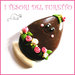 Spilla Pasqua " Uova di cioccolato rosa  " personalizzabile con nome pecora fimo cernit kawaii bambina ragazza donna idea regalo p
