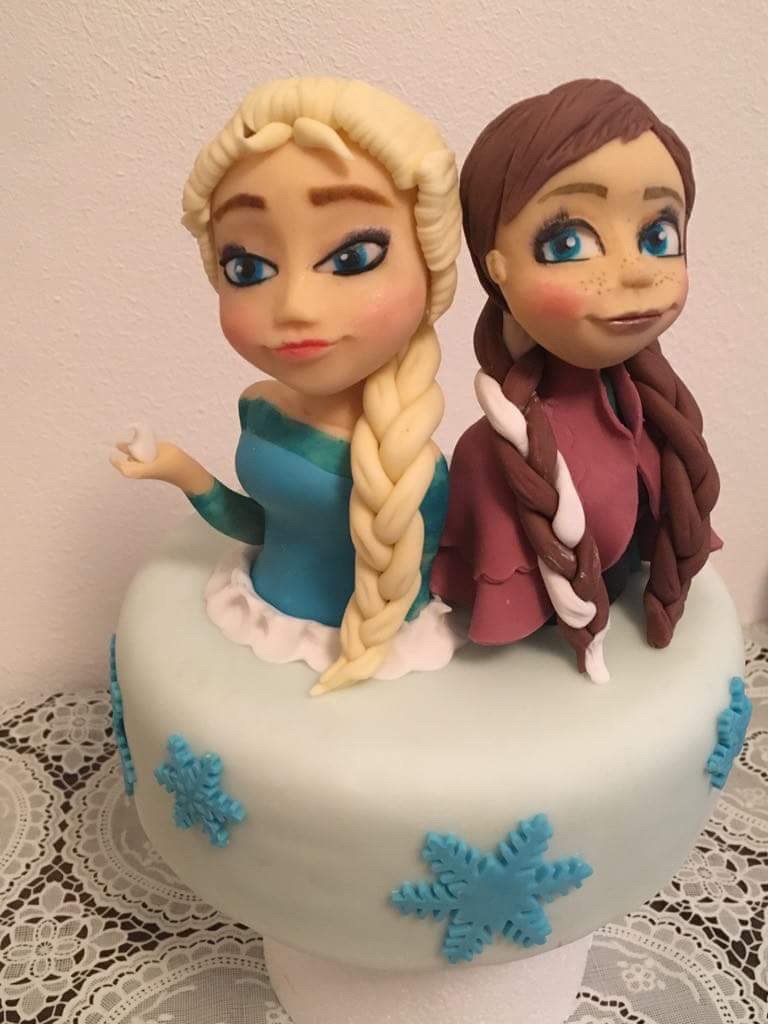 Cake topper Frozen Anna e Elsa - Cake design - Cake topper - di swe