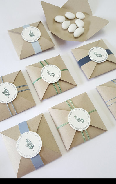 50 Pezzi Scatoline Cartone,Scatoline Carta Kraft Bianche E Arroni Con