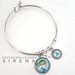 Bracciale sirena con charm lettera personalizzata