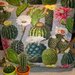Copricuscino cactus in fiore