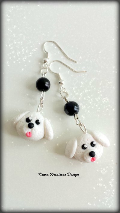 Orecchini A Goccia BAMAY A Forma Di Barboncino - Acrilico Leggero E Ipoallergenico - 27x18 Mm - Regalo Per Amanti Dei Cani