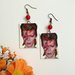 David Bowie orecchini di carta con perlina rossa