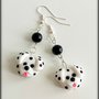 Orecchini in fimo cane dalmata, miniatura dalmata, idee regalo compleanno, regalo amanti cani, regalo cane, gioielli cani