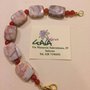 Bracciale in diaspro rosato con venature arancio e palline in agata tipo corniola