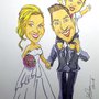 Caricatura da foto su commissione Caricatura sposi Matrimonio a colori idea regalo originale