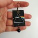 Orecchini di carta pendenti dedicati ai "Pink Floyd" con perla nera