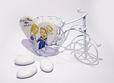 20 PEZZI Porta confetti BICICLETTA FERRO LACCATO BIANCO Bomboniere caricatura 20 PEZZI Porta confetti BICICLETTA FERRO LACCATO BIANCO Bomboniere caricatura