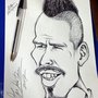 Disegno caricatura Marek Hamsik a penna nera Napoli ritratto caricature calcio