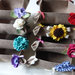 Cestino svuota tasche – portatovaglioli - portapane in feltro con decorazioni floreali