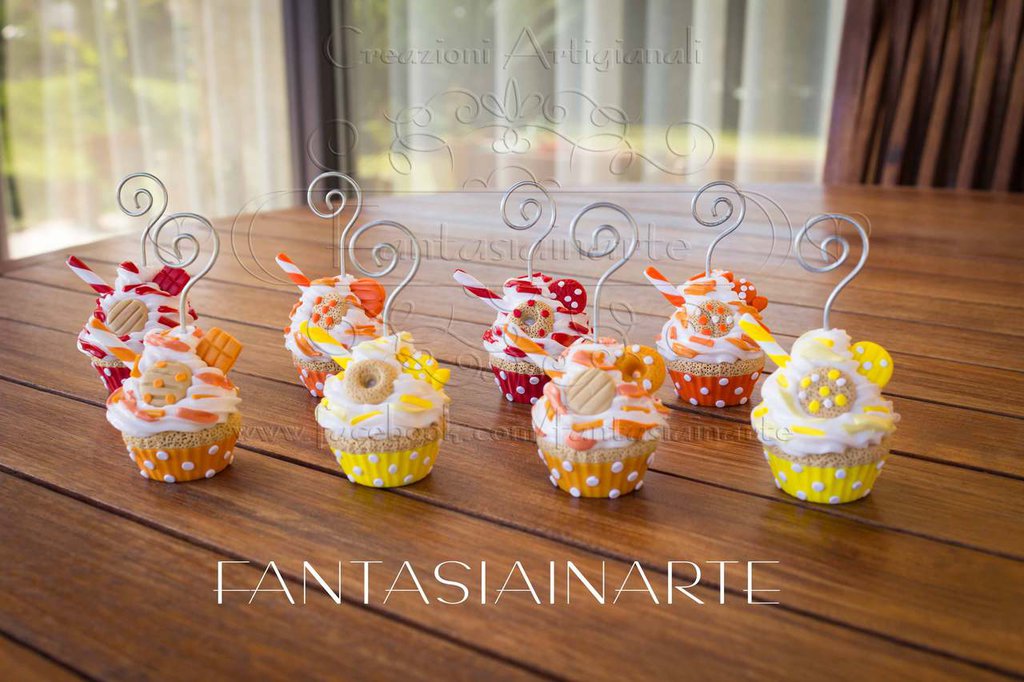 Bomboniere CupCake Portafoto Rosso Arancione Giallo