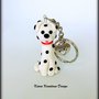 Portachiavi in fimo cane dalmata, miniatura dalmata, idee regalo compleanno, regalo amanti cani, regalo cane, gioielli cani, regali per lui