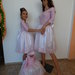 Madre, sorella e bambino, set di abiti per una vacanza indimenticabile, abito elegante in bianco e rosa con sette otto maniche, bel vestito, vestito rosa per bambini,