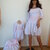 Madre, ragazza e bambino, set di abiti per una vacanza indimenticabile, abito elegante in pizzo bianco e rosa, bel vestito, vestito rosa baby, 