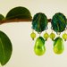 Orecchini pere giada verde tessuto - orecchini pere - orecchini pietre naturali - gioielli frutta - gioielli boho - orecchini frutta