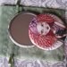 SPECCHIETTO-Red Hair Black Cat-pocket mirror 2.25 inch (5.6cm)