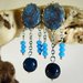 Orecchini agata blu azzurro cotone - orecchini boho chic - orecchini pietre naturali - gioielli agata - gioielli etnici - orecchini cabochon