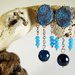 Orecchini agata blu azzurro cotone - orecchini boho chic - orecchini pietre naturali - gioielli agata - gioielli etnici - orecchini cabochon