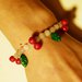 Braccialetto ciliegie e foglie quarzo rosa - braccialetto perline - braccialetto perle naturali - bracciale boho - gioielli frida kahlo