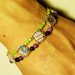 Braccialetto cabochon viola e verde agata tessuto vetro - braccialetto perline - braccialetto cabochon - bracciale doppio - gioielli boho