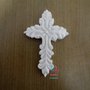 Gessetti colore bianco profumati a forma di CROCE DECORATA (MODELLO1 ) per bomboniera Cresima, Battesimo, Comunione, Matrimonio, Sacramento, Natale - Idea Regalo