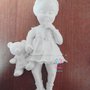 *50*Gessetti artigianali di colore bianco BIMBO BAMBINO CON PELUCHE ORSACCHIOTTO ORSETTO  Bomboniera Compleanno, Segnaposto, chiudipacco, Nascita, comunione, ecc