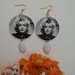 Marilyn Monroe orecchini di carta pendenti cerchio con perla bianca