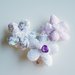 30 Fiori porta confetti in stoffa a pois, quadretti e fiori glicine: una soluzione shabby chic per i confetti di Simona!