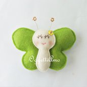 Una farfalla verde per le bomboniere della tua bambina: una decorazione adatta per ricordare la sua nascita, battesimo, compleanno, comunione o cresima!