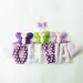 Un fiocco nascita con farfalle, fiorellini e lettere imbottite per decorare la sua cameretta con il suo nome: Olivia!