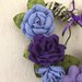 Ghirlanda a cuore con fiori di feltro lilla e viola