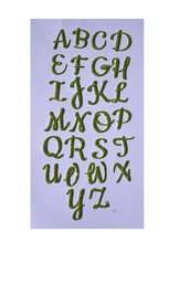 Fustellato alfabeto gomma crepla glitter