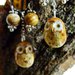 Orecchini civetta pietra stoffa - orecchini gufo diaspro - orecchini pietre naturali - gioielli frida - gioielli boho - orecchini a mano