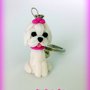 Portachiavi Maltese in fimo, miniatura maltese, regalo compleanno, regalo maltese, regalo cane, appassionati di cani, gioielli animali