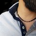 Collana artigianale uomo Onice Nero Granato e Argento, realizzato a mano in Italia, idea regali per lui