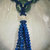 Collana in agata blu naturale con boule in cristalli Swarovski (GC15)