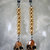 Orecchini lunghi stile "vintage" con perle e cubic zirconia color topazio (OR19)