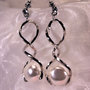 Orecchini pendenti con elemento placcato argento e perla (OR41)