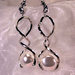Orecchini pendenti con elemento placcato argento e perla (OR41)