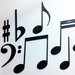 DECOUPAGE Note Musicali musica Duina doppia Croma chiave di Violino decorare sagoma decorazioni plastica Descrizione 	