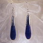 Orecchini pendenti placcato argento con goccia agata blu (Or65)
