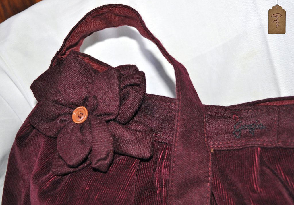 Borsa a tracolla Casual da donna in tela di velluto a coste
