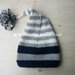 Berretto/cappello a punta + nappina neonato/bambino pura lana fatto a mano